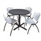 Cain Cain Round Table & Chair Set, Wood, Metal, Plastic Top, Grey TB36RNDGY47GY - alternate 1